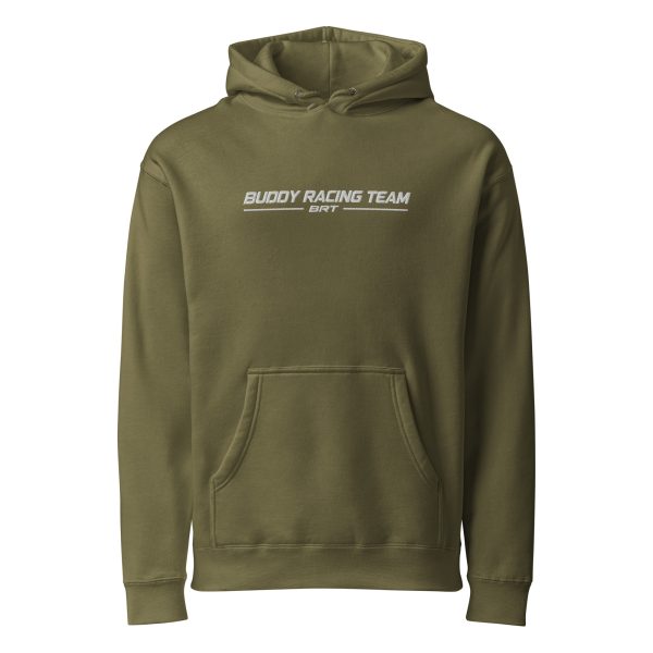 unisex-heavyweight-hooded-sweatshirt-army-front-6ac1676aef7d5.jpg Buddy Racing Team | BRT Embroidered